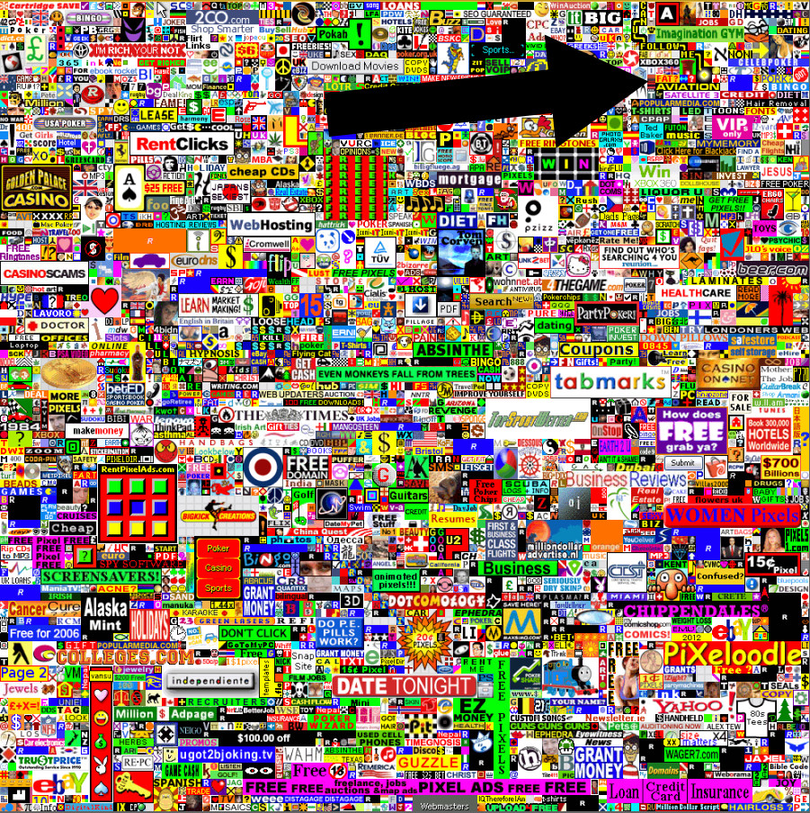 200 Pixels on MillionDollarHomepage.com linked to Roseroques.com