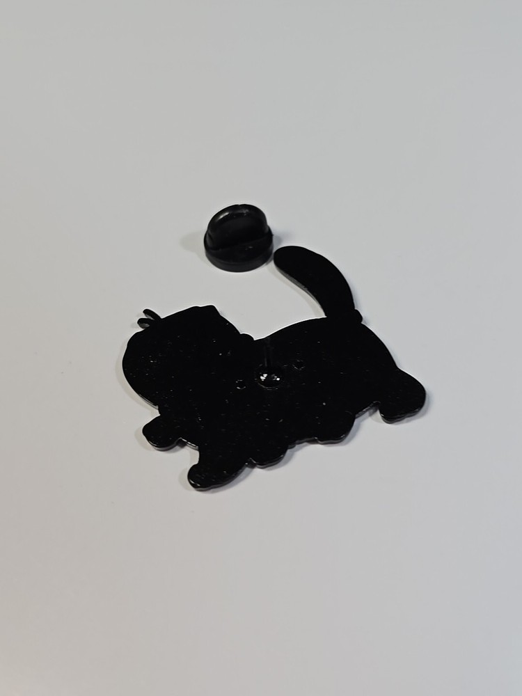 Cute Orange Cat With Tail Up Lapel Pin