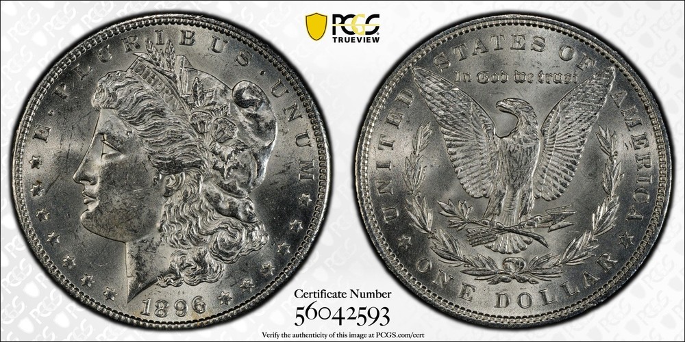 1896 P Morgan Silver Dollar PCGS MS-62