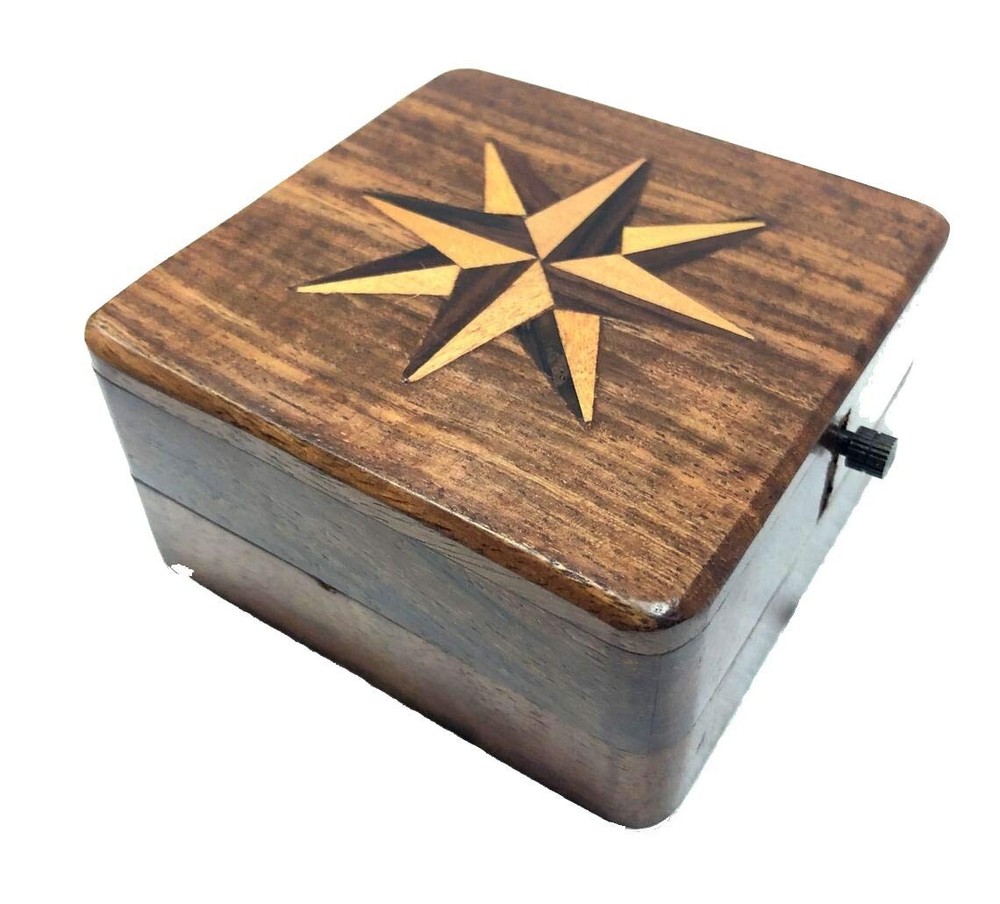 Antique Pocket Compass Analog Clock 3.5" Brass Navigation Pocket Solid Brass