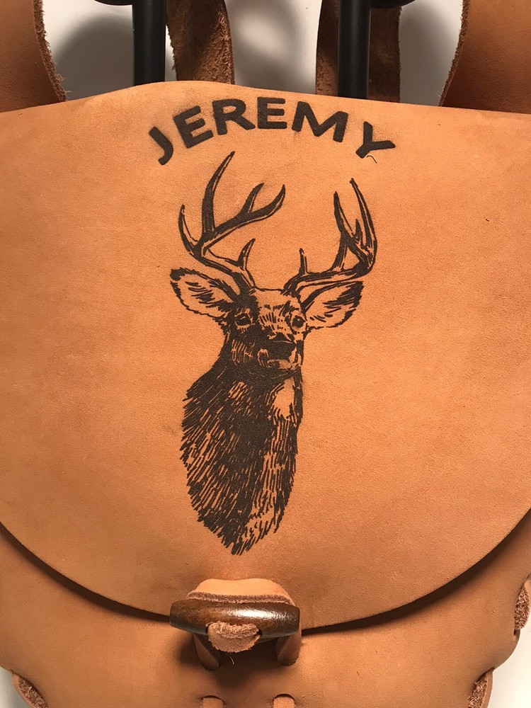Handcrafted Deer Personalized Leather Bag Muzzleloading Hunting possible bag