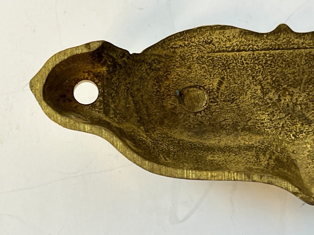 Vintage Metal Bin Pull Drawer Hardware Handle Victorian Ornate Gold 4"