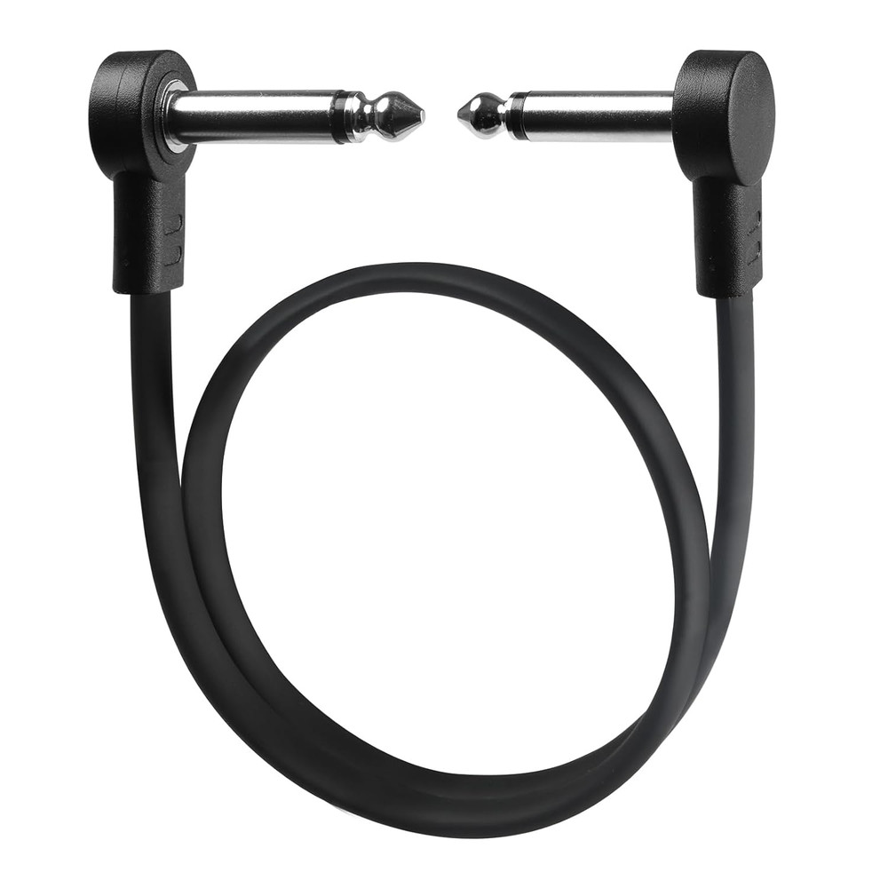 18 Inch Guitar Patch Cables, 1/4" TS Right Angle Effect Pedal Flat Cables