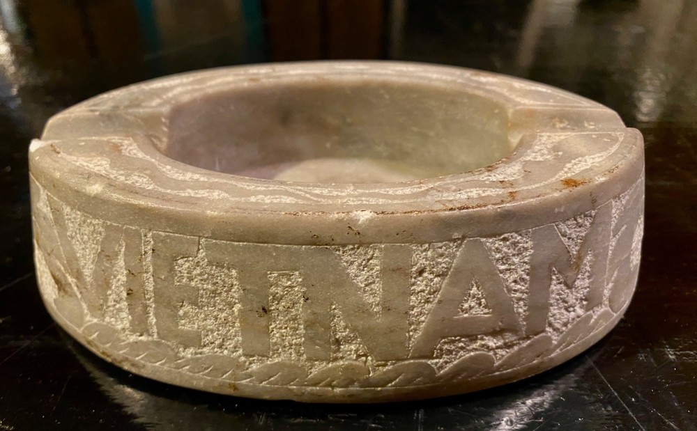 US VIETNAM DANANG Marble Ashtray 1965 with Name