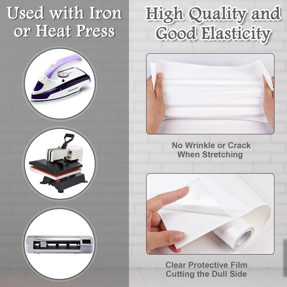 Heat Transfer Vinyl Roll - 12" x 24ftWhite