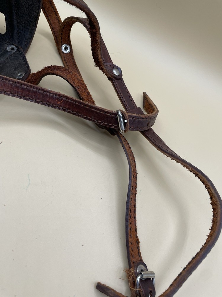 Leather Basket Muzzle For Dogs Am. Staff Large Dog