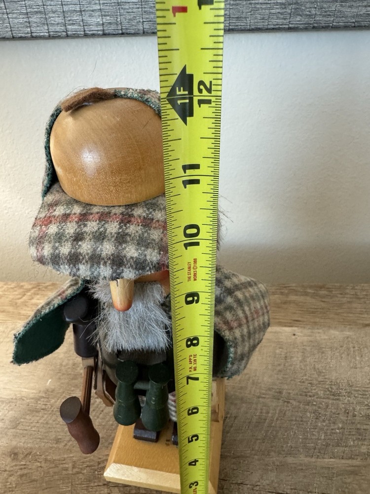 Steinbeck Volkskunst Nutcracker Sherlock Holmes Vintage Missing Pipe German