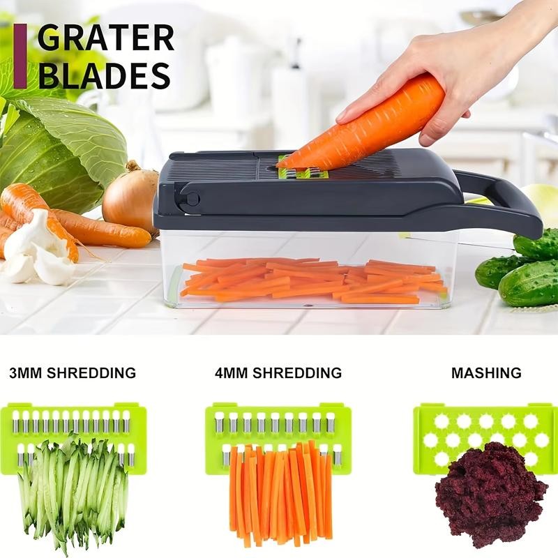 Household Multi-function Chopper Slicing Shredding and Dicing Fast Chopper 14pc