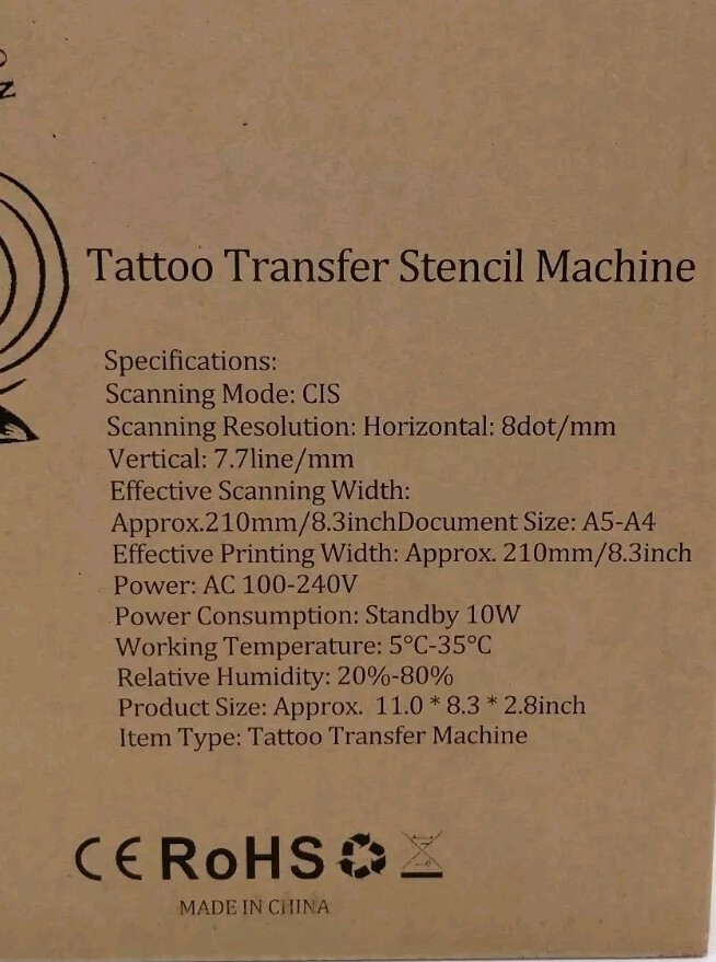 Tattoo Transfer Stencil Machine. Open Box.
