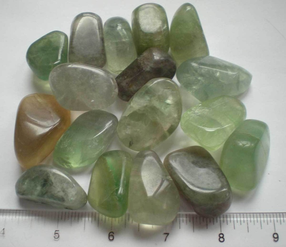 Fluorite - 1 Pound - 17 Large Tumbled Stones rt44