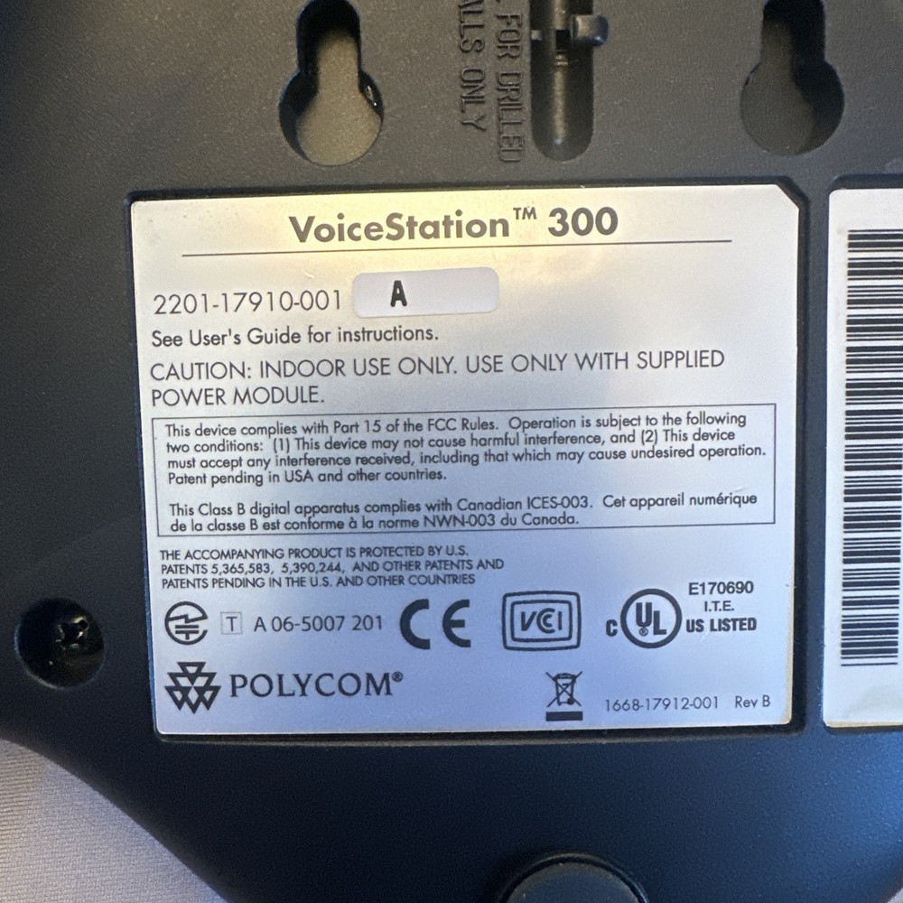Polygom VoiceStation 300 Analog Includes Wire Wall Module Tested