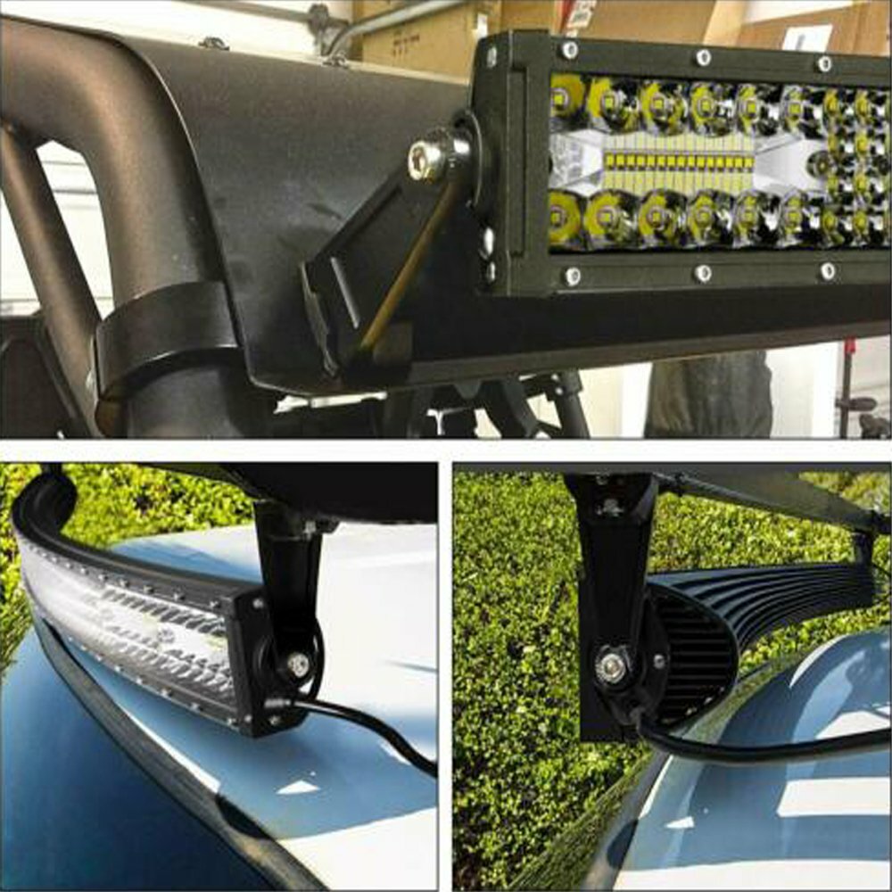 2Pcs Universal Mounting Brackets Side Rotating LED Work Light Bar for Jeep Trunk