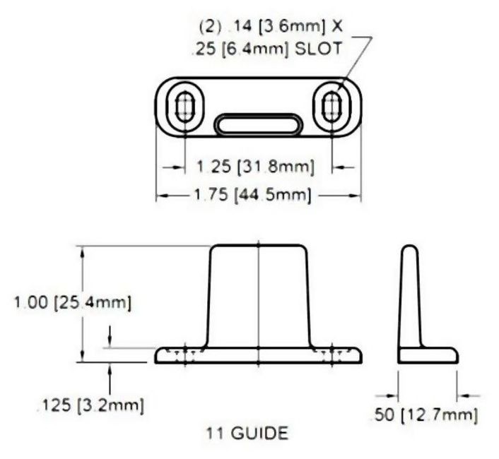 Johnson Hardware JH11 Offset Guide Post for 111/100 Series - White