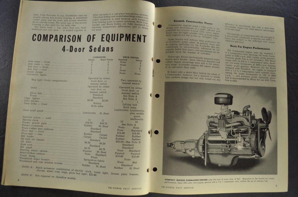 1950 Studebaker Sales Training Bulletin Commander vs Buick Nice Original 50