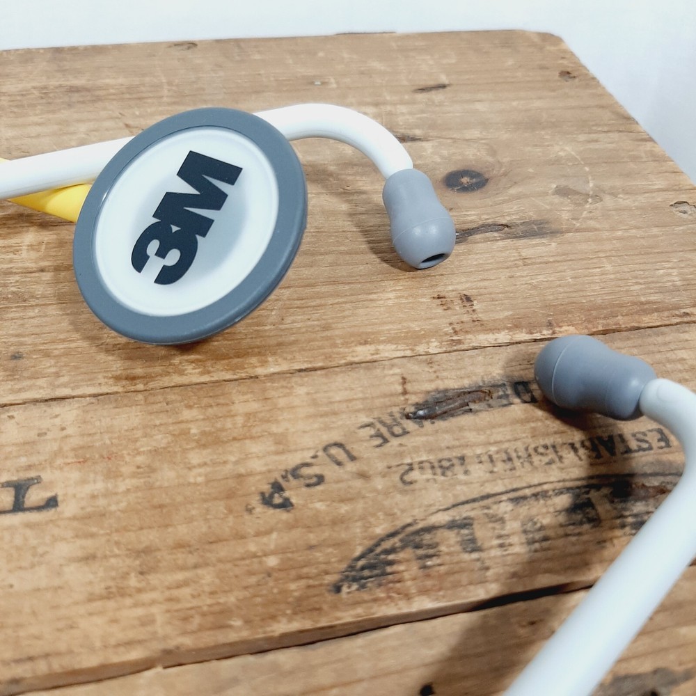 3M Stethoscope yellow/white plastic and rubber.