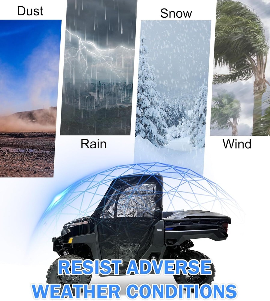 Soft Window Doors and Soft Front Windshield Fit for Ranger 1000 XP 2017-2025 UTV