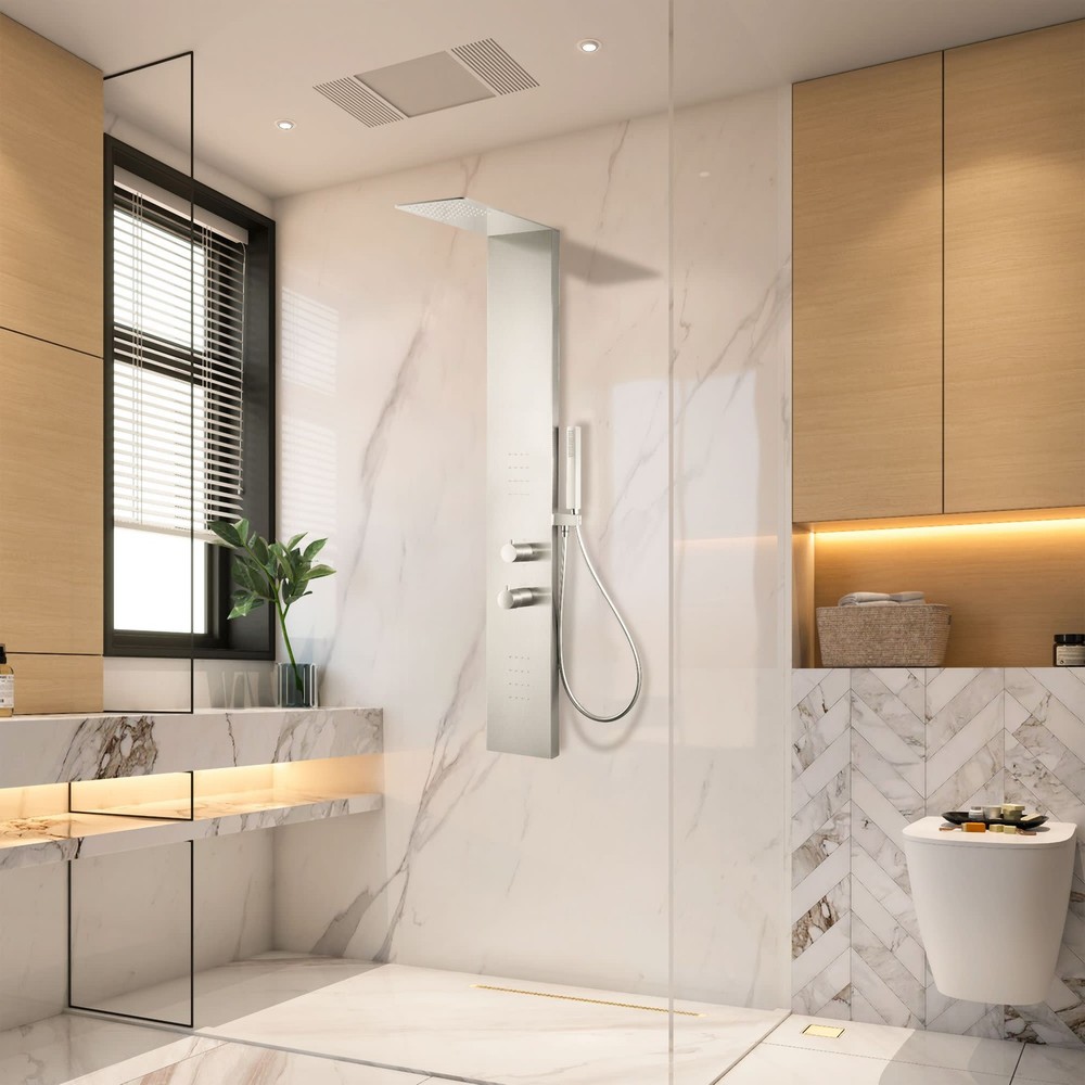 Anzzi SP-AZ079 Collines Thermostatic Shower Panel - Chrome