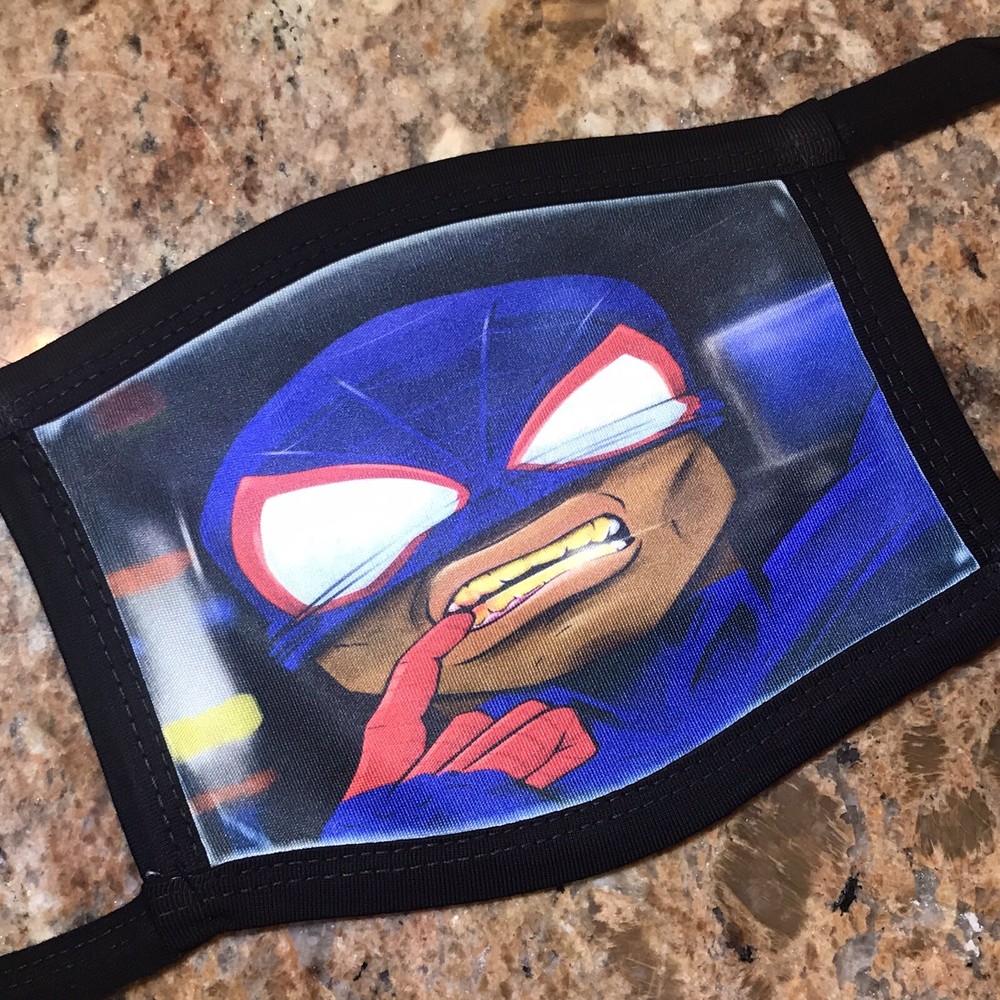 Black SuperHero Face Mask Reusable Washable Double Layer