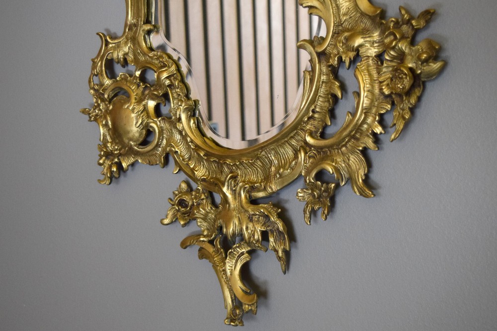 Antique Solid Brass Mirror - 31" x 21", Beveled Glass