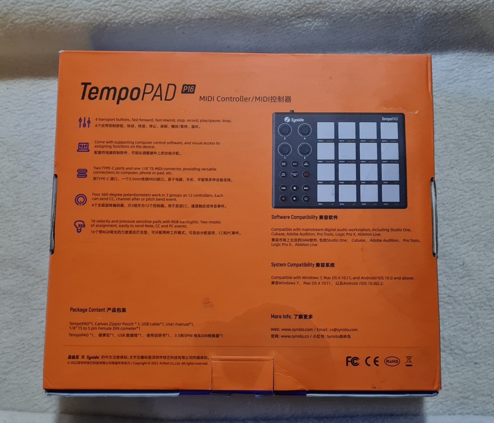 Synido TempoPAD P16 MIDI Controller Beat Maker Drum Pad