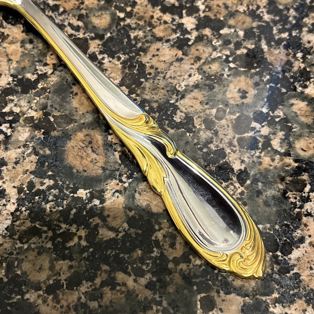 Retroneu STEPHANIE GOLD ACCENT Stainless Silverware YOUR CHOICE Flatware 18/8