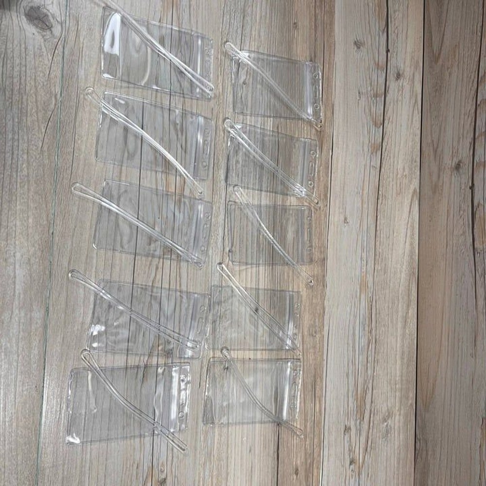10 Clear Waterproof Luggage Tags/Badge Holders