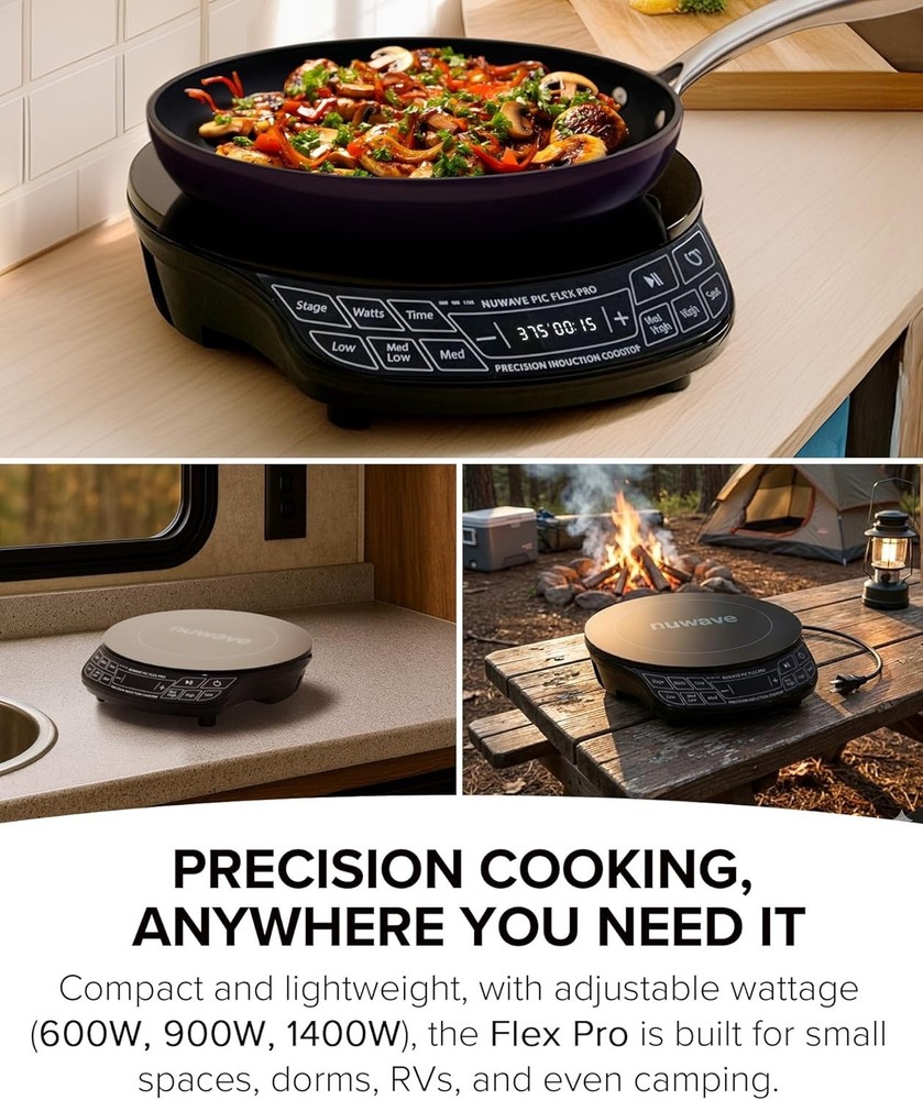 Nuwave Flex Pro 10.25” Precision Induction Cooktop with IMD Touch Display, LED,