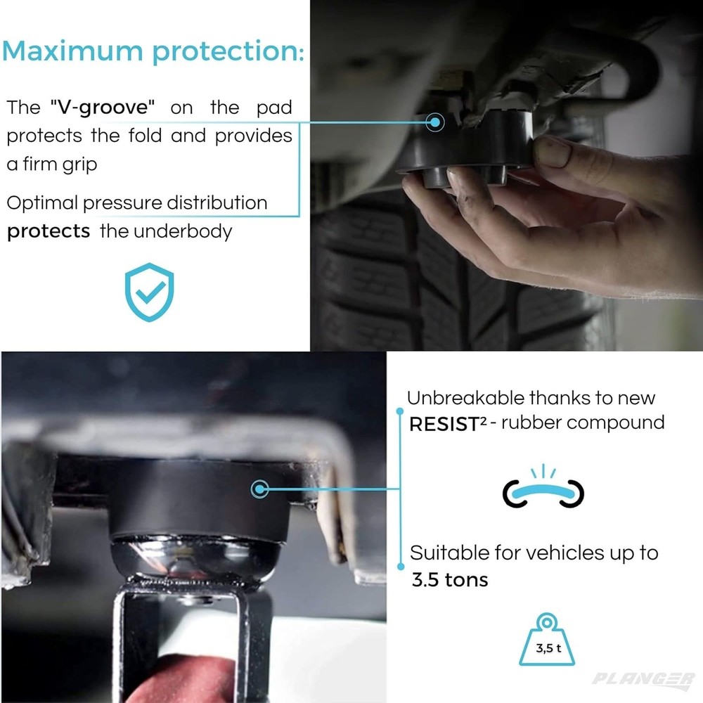 Compact Rubber Jack Pad for Secure Vehicle Lifting - 10- Included