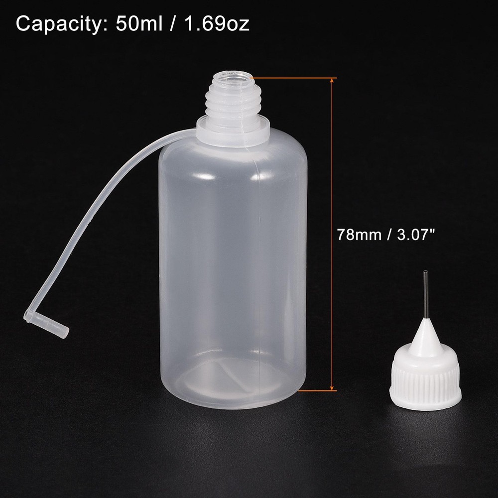 10Pcs Needle Tip Bottle Precision Plastic Applicator with White Cap 50ml