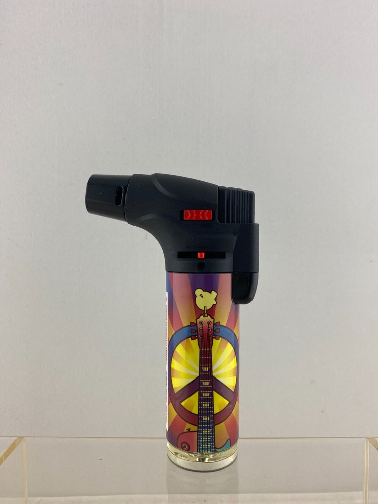 12 Pack Jumbo 4" Single Jet Flame Torch Gun Lighter Refillable Lockable Peace
