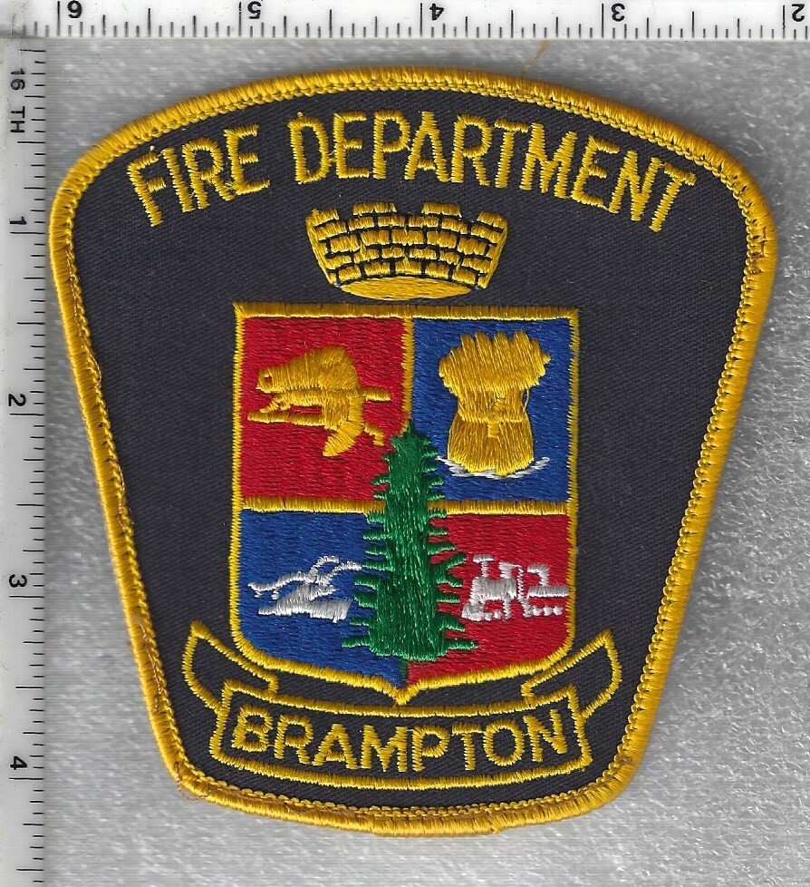 Brampton Fire Department  (Ontario, Canada)  Yellow  Uniform Take-Off  Patch