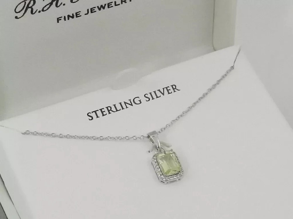 Macy's Canary Quartz & Lab-Created White Sapphire Necklace