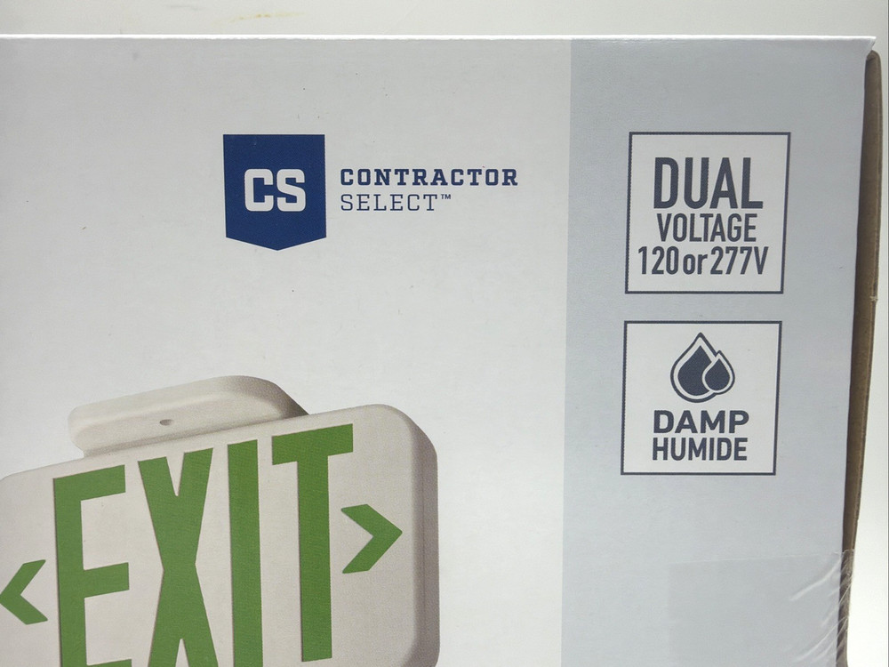 1 PC Lithonia Lighting EXRG EL M6 Thermoplastic LED Exit Light, Switchable Red/G