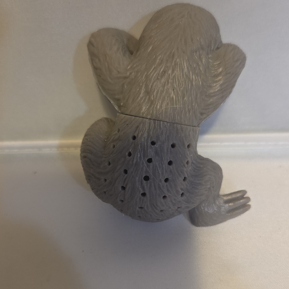 Sloth Shaped Silicone Gray Reusable Novelty Tea Infuser Animal Design