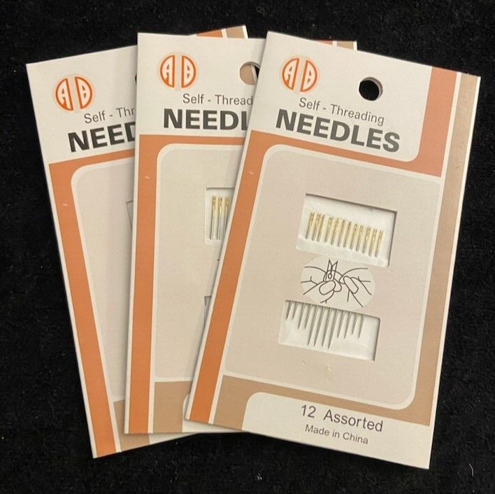 Self Threading Needles (12 Asst Per Pack) 3 Packs