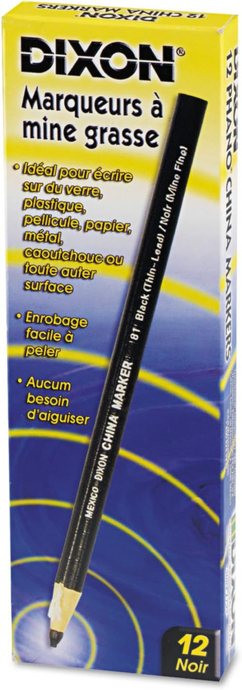 China Marker, Black, Thin Lead, Dozen