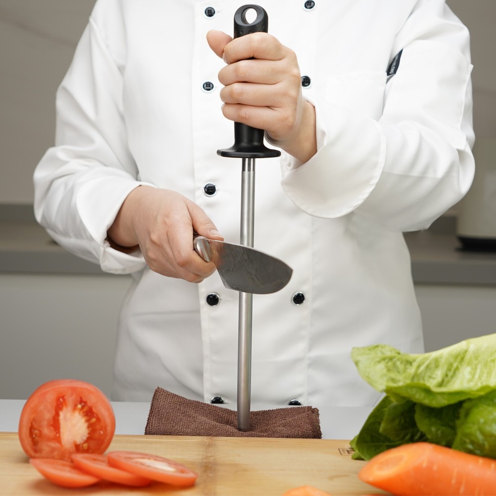 Diamond Solid Sharpening Steel Professional Knife Blade Sharpener Honing Rod