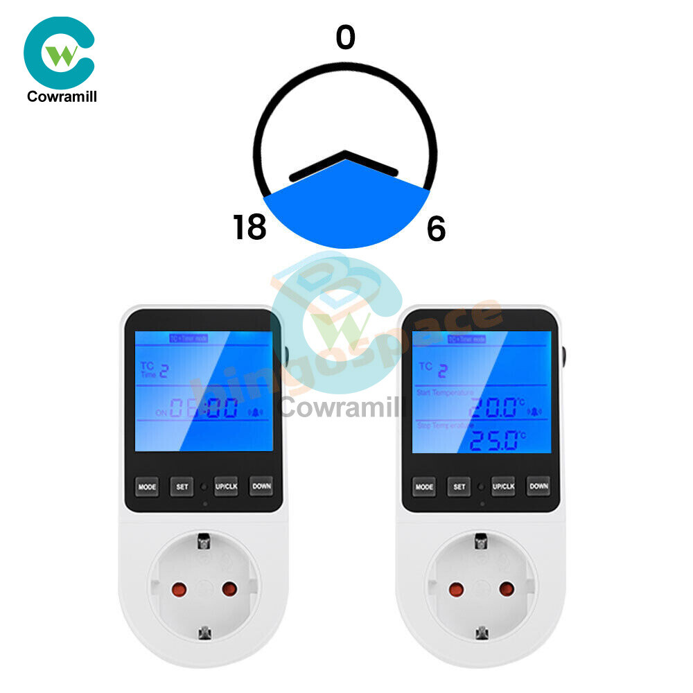 Digital Thermostat Outlet Plug Temperatures Controller Socket With Backlight