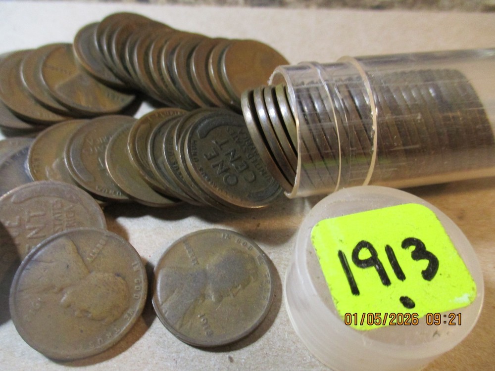 1913 LINCOLN WHEAT CENT ROLL - GOOD +