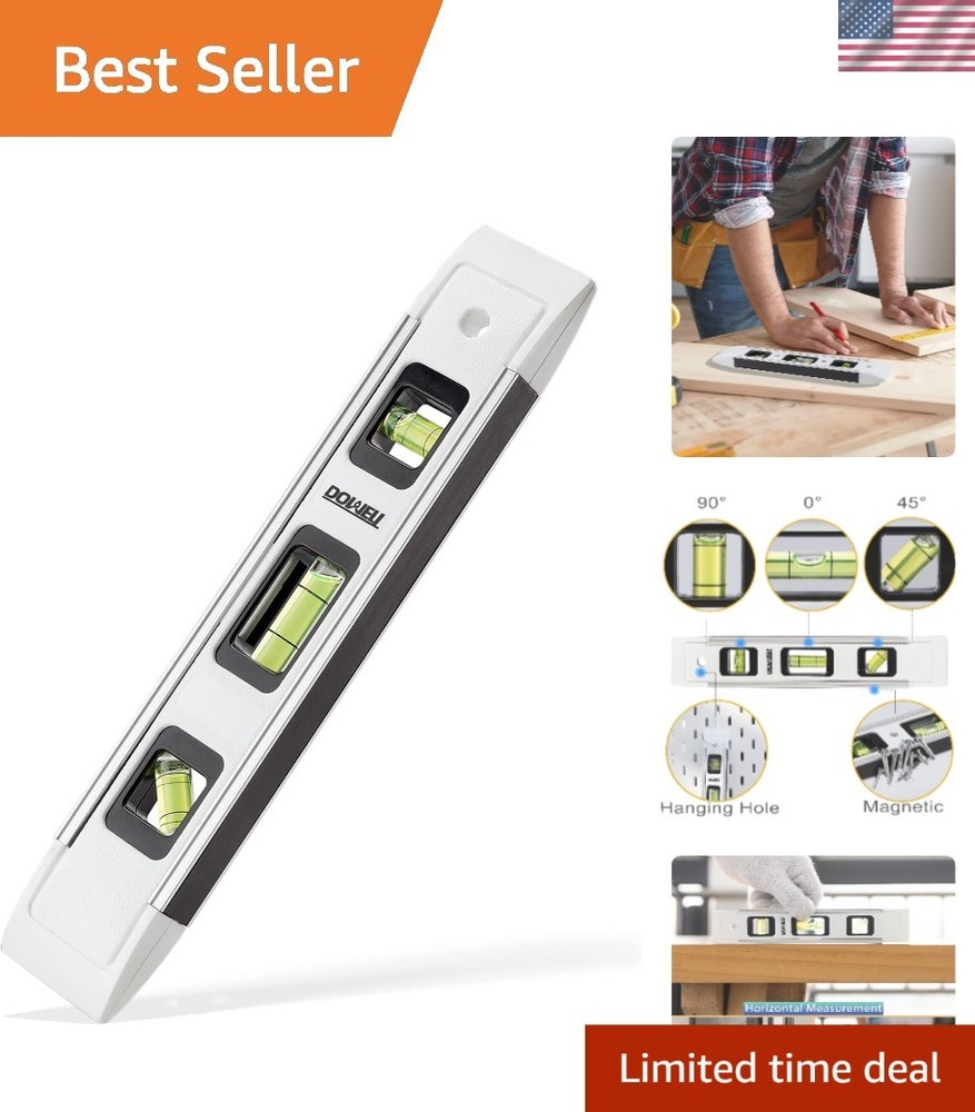 Compact 9-Inch Magnetic Level with Strong Grip - Ideal for Home & Builder Use
