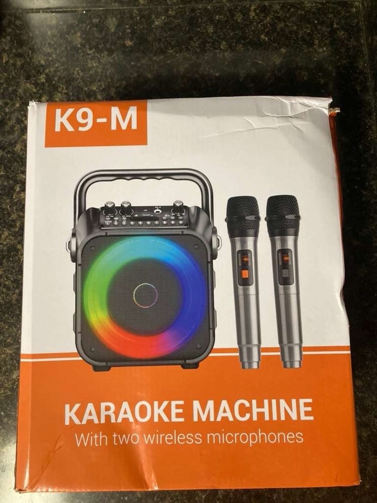 K9-M Portable Bluetooth Karaoke Machine with Bluetooth Speaker & 2 Microphones