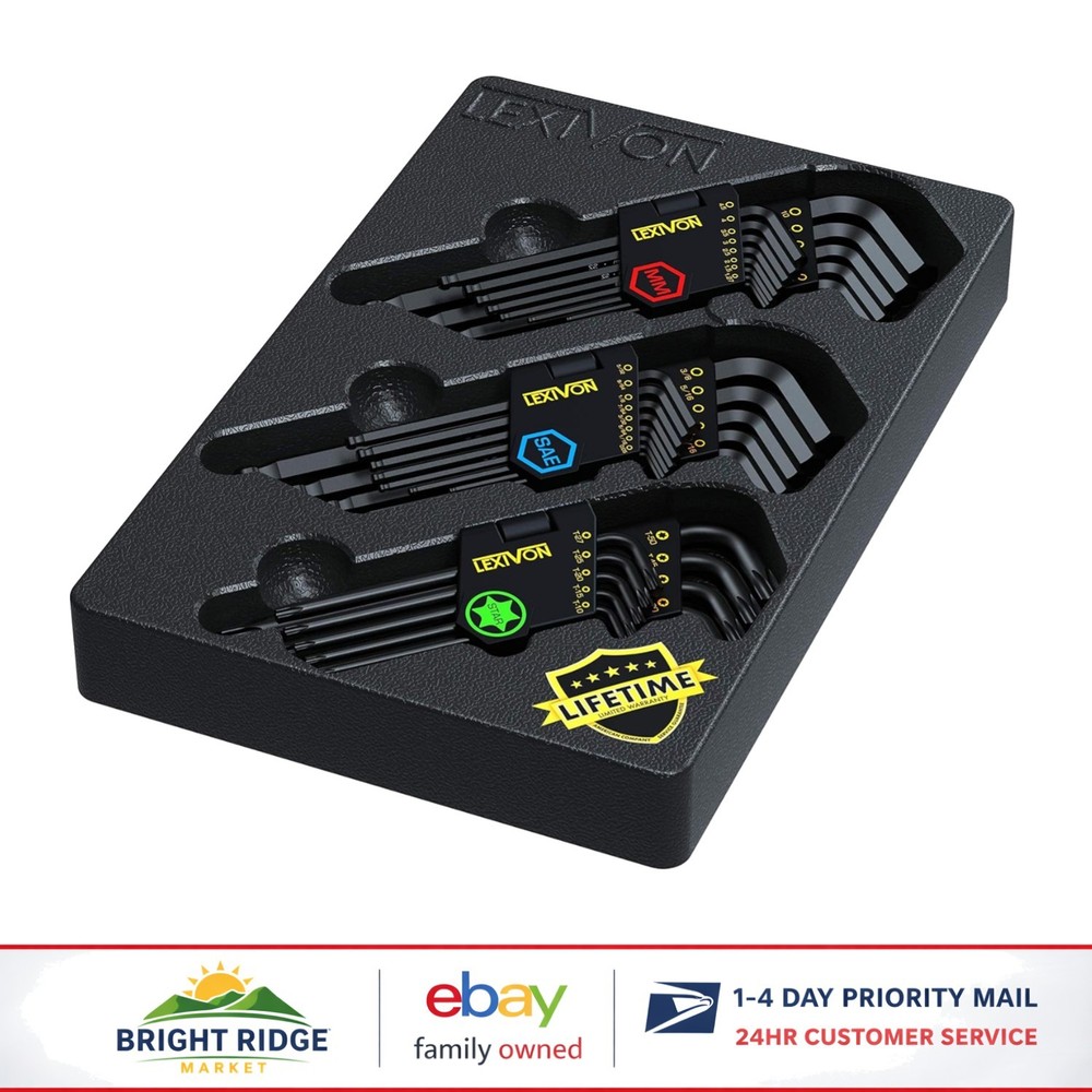 Professional 35-Piece Hex Key Set with Comfortable Grip and Organization