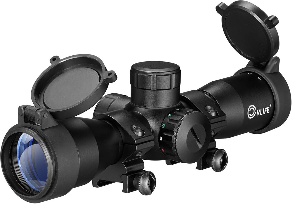 Compact Red Green Illuminated Crossbow Scope, 20-100 Yards