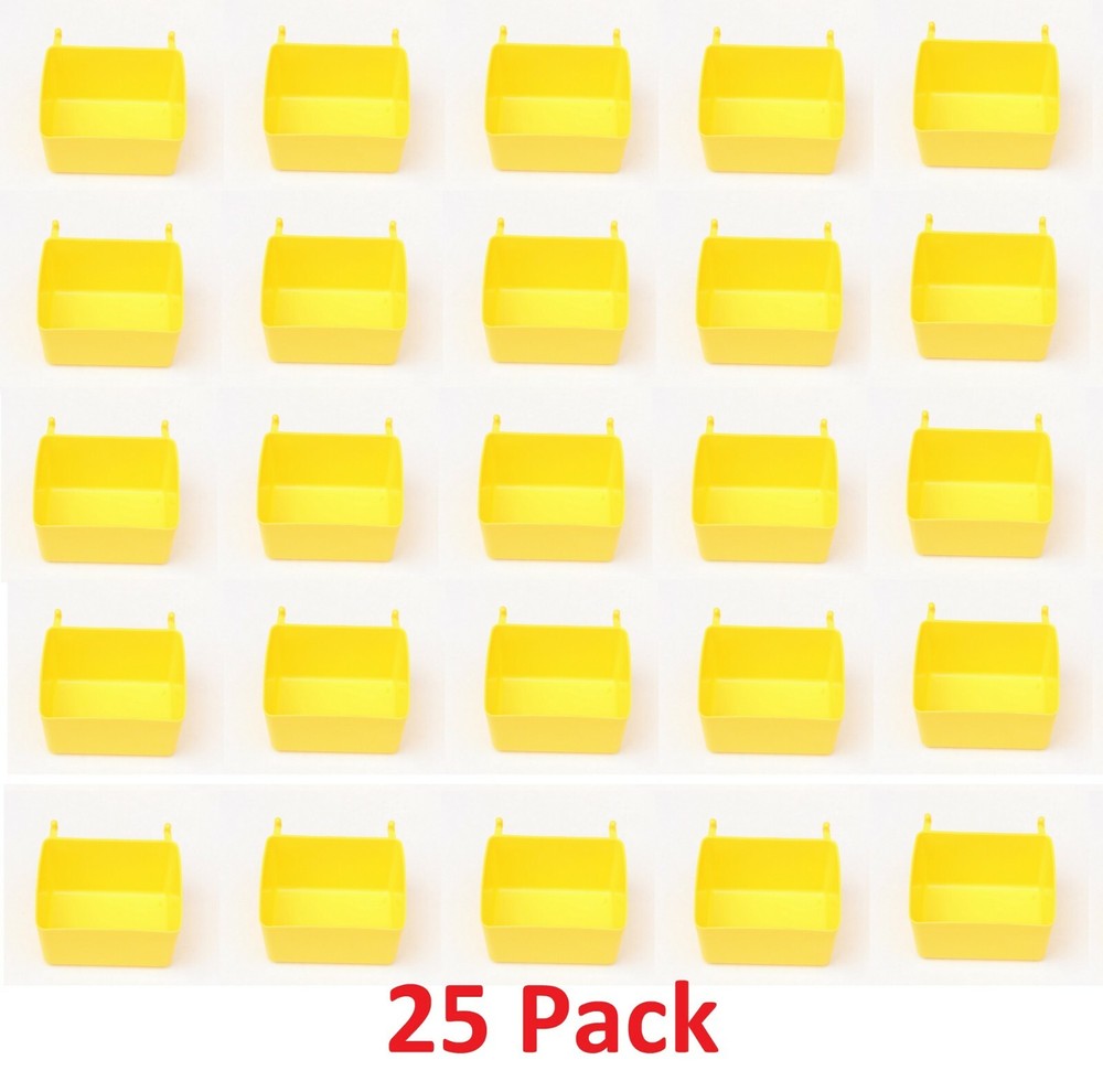 Small Plastic Yellow Pegboard Storage/Part Bins, Multi-Pack Pricing JSP Brand