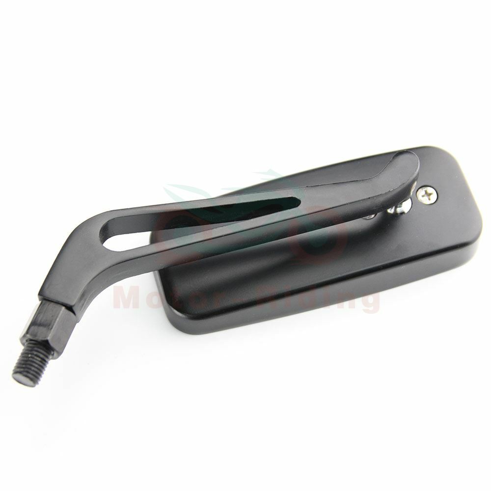 Black Rectangle CNC Motorcycle Mirrors For Harley Cruiser Bobber Chopper Softail