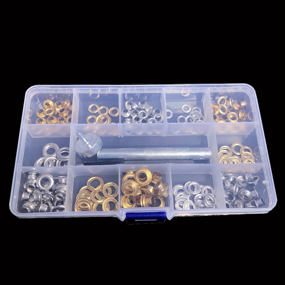 Durable Clothing Metal Grommets Eyelets Button with Installation Tool 120Pcs