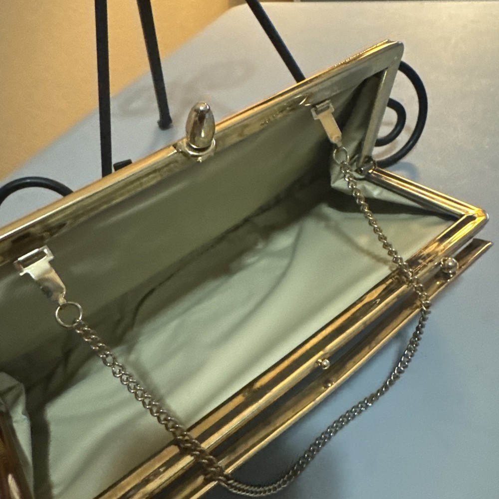 1950s Gold Clutch w/ Gold Chain Strap.