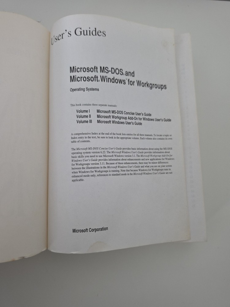 Microsoft Windows For Workgroups & MS-DOS 6.22 Users Guide
