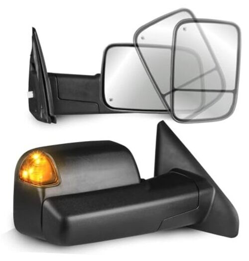 Left and Right Mirrors Compatible with 2002-2008 2003-2009 Black Turn Light