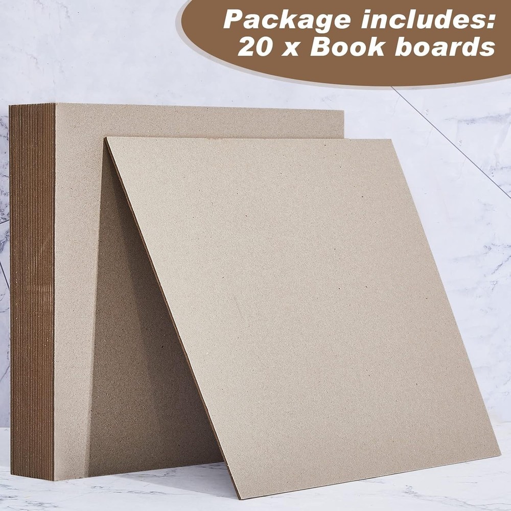 20 Pack 80PT Kraft Chipboard Sheets - 12 x 12 Inch for DIY Projects